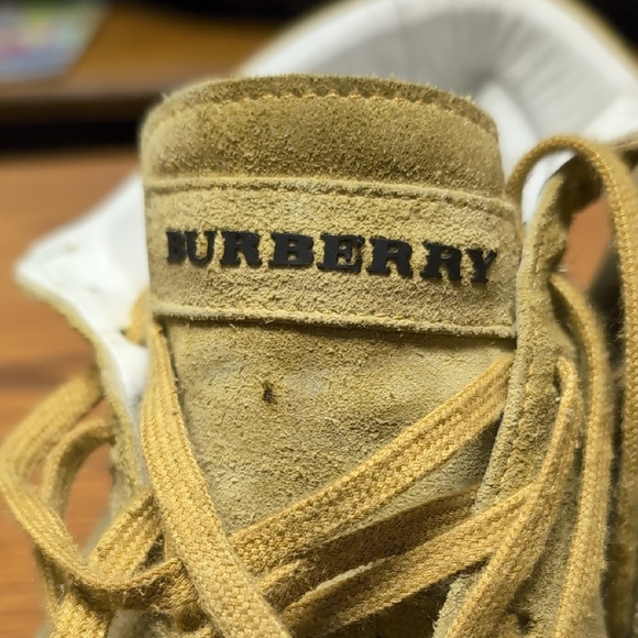 Burberry Yellow Tan Suede Sneakers - Picture 2 of 10
